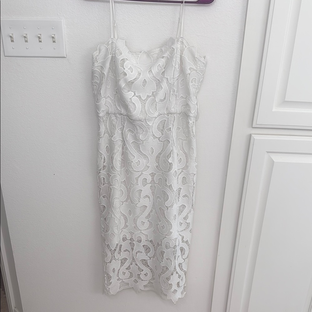 Midi White Lace Dress